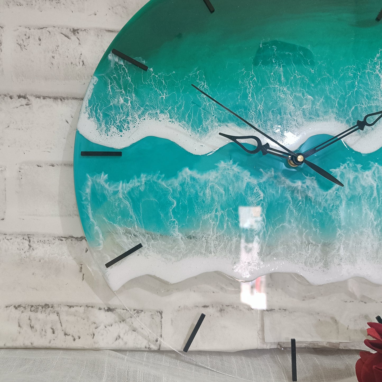 Double Waves Epoxy Resin Acrylic Wall Clock