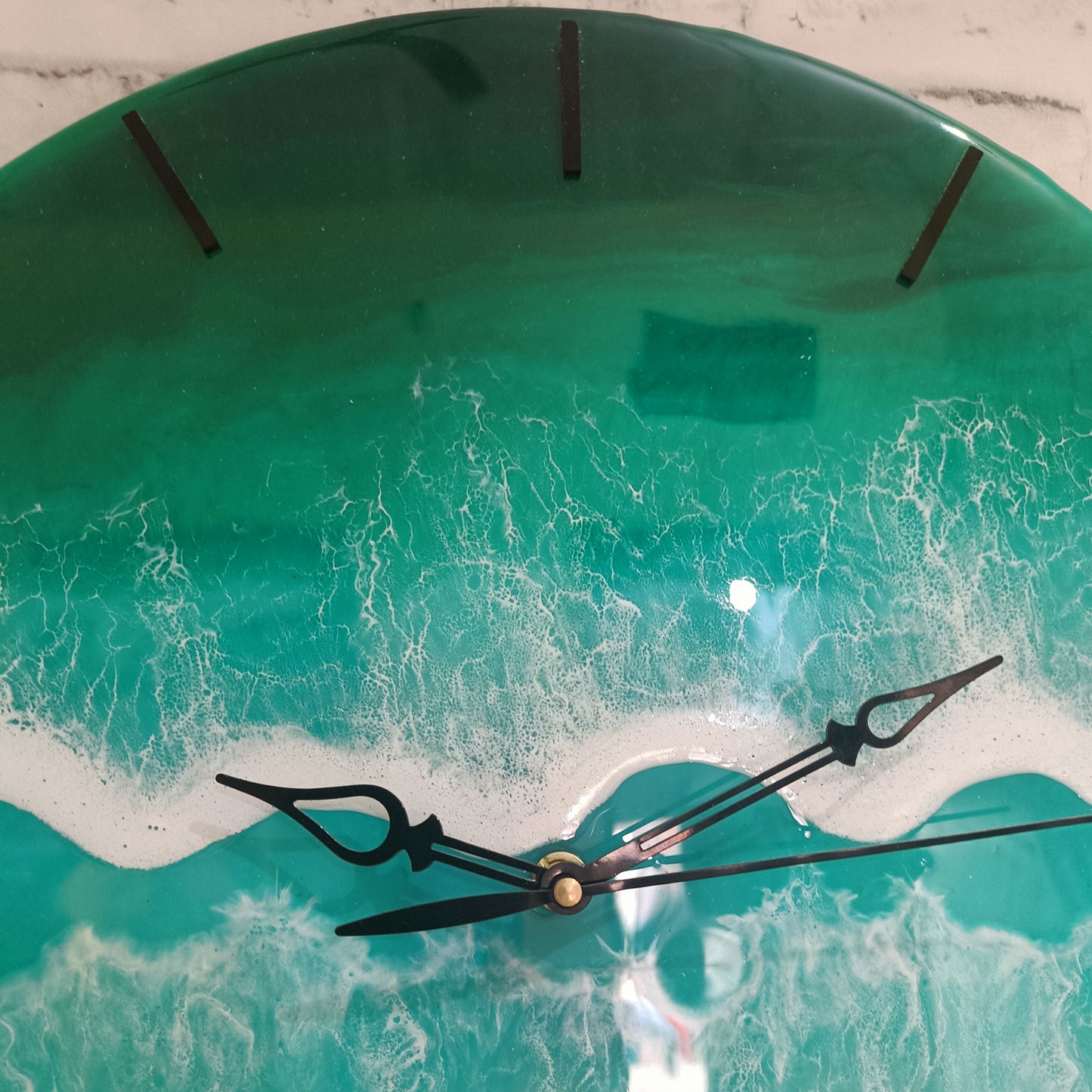 Double Waves Epoxy Resin Acrylic Wall Clock