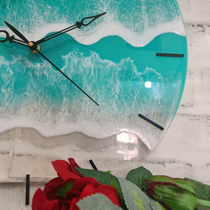 Double Waves Epoxy Resin Acrylic Wall Clock