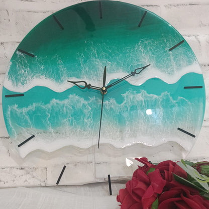 Double Waves Epoxy Resin Acrylic Wall Clock