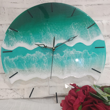 Double Waves Epoxy Resin Acrylic Wall Clock