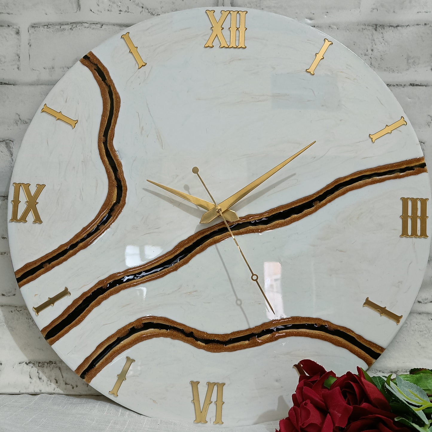 Rivers View Epoxy Resin Wall Clock