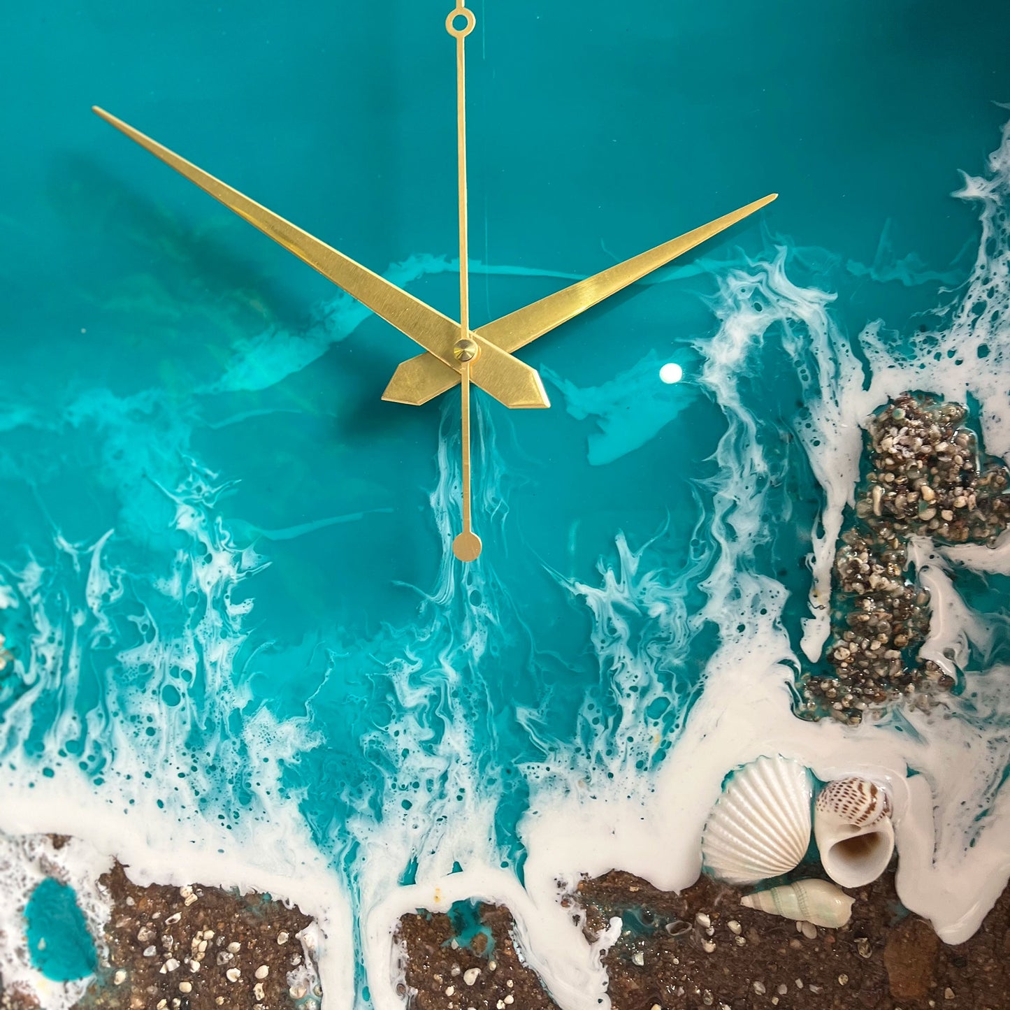 Beach View Epoxy Resin Wall Clock