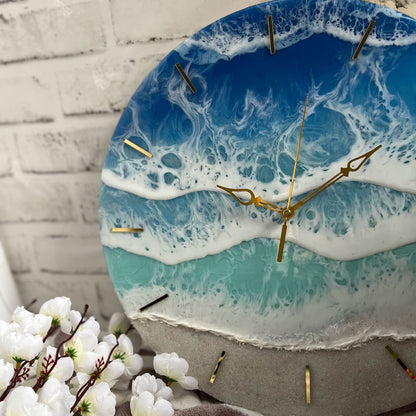 Multi Waves on Beach Epoxy Resin Wall Clock