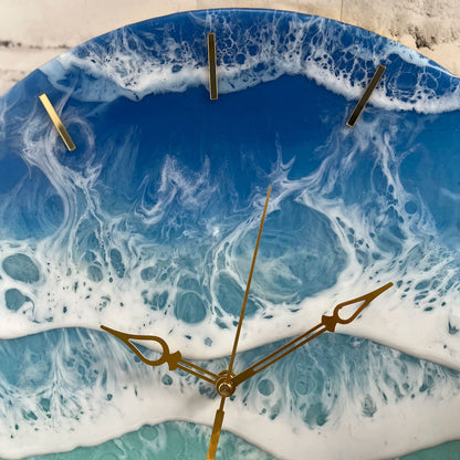 Multi Waves on Beach Epoxy Resin Wall Clock