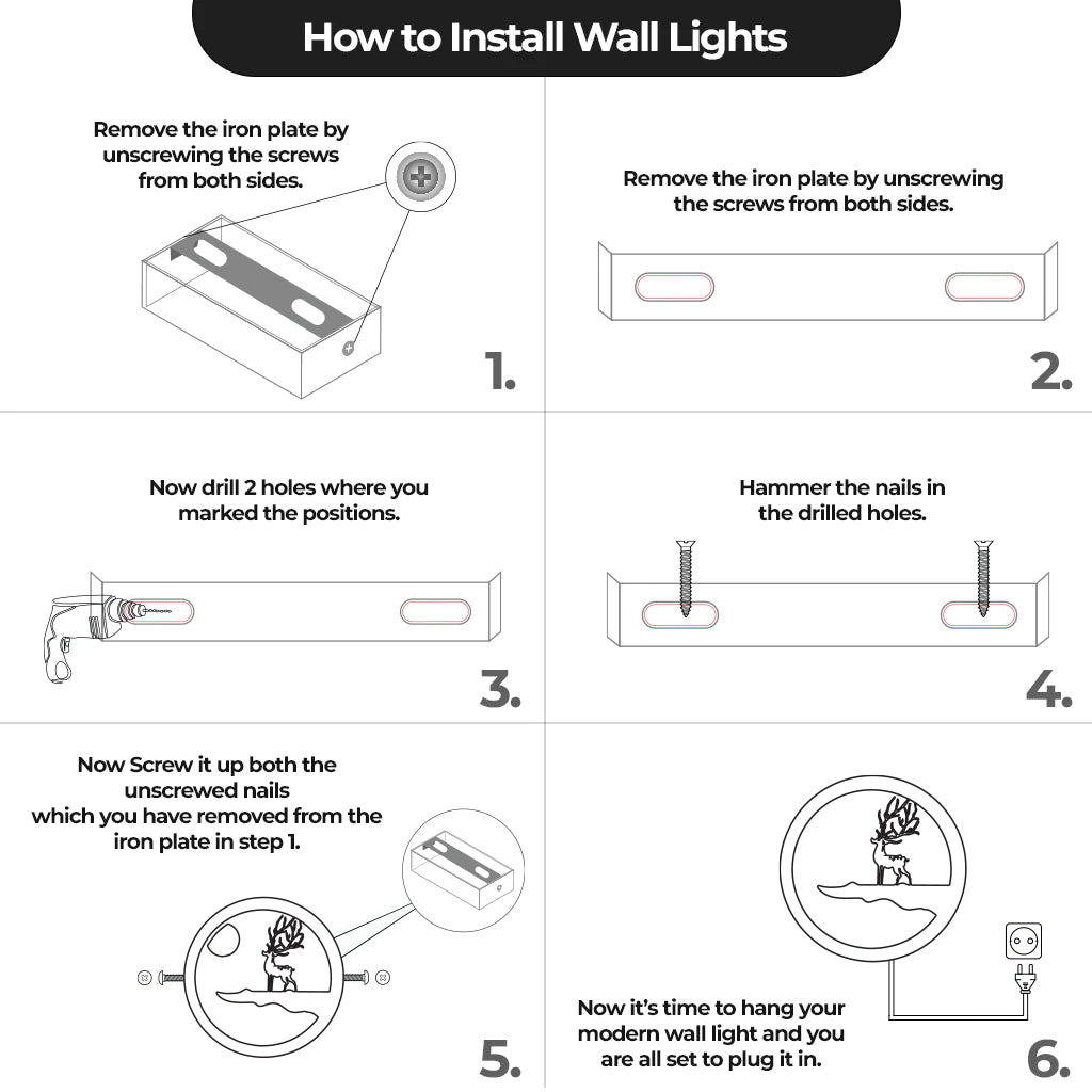 Swamp Deer White LED Wall Light & Wall  Lamp