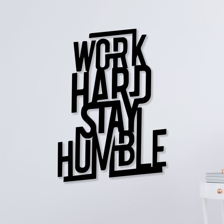 Elegant Work Hard Metal Wall Art