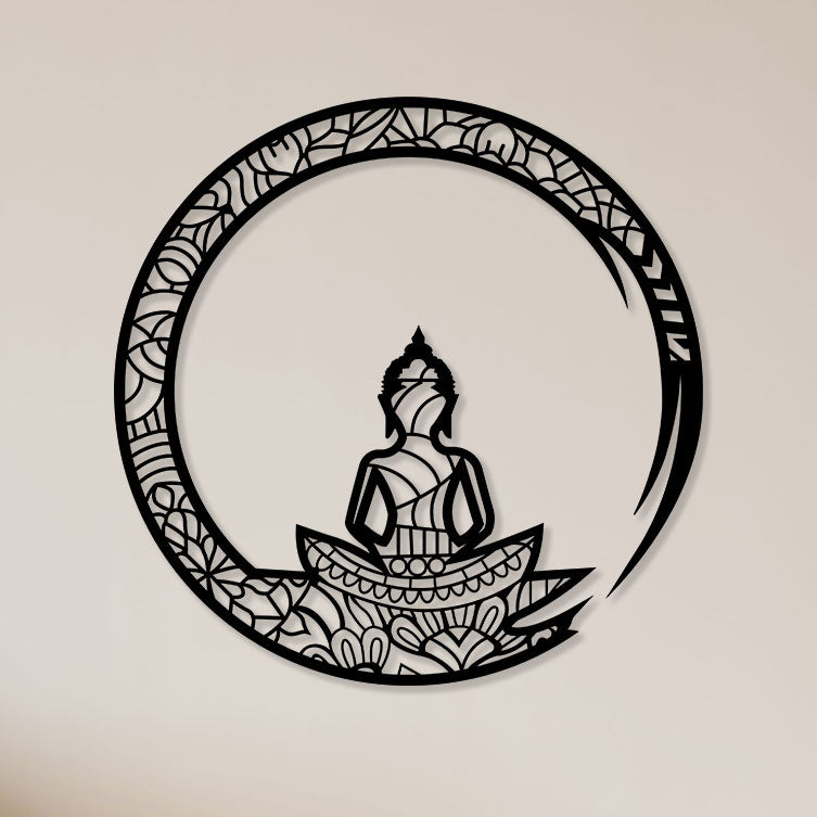 Buddha Worship Style Metal Wall Art