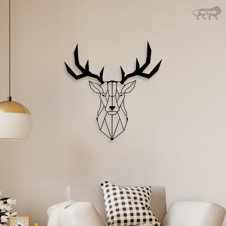 Elegant Deer Head Metal Wall Art 1