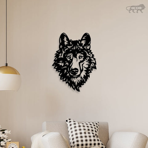 Beautiful Wolves Face Metal Wall Art