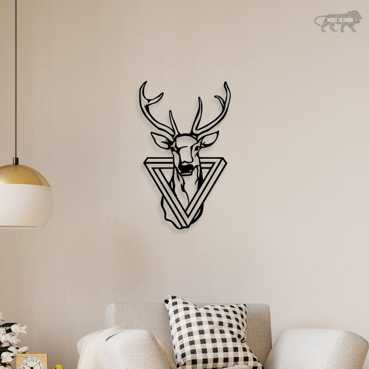 Beautiful Deer Face Metal Wall Art 1