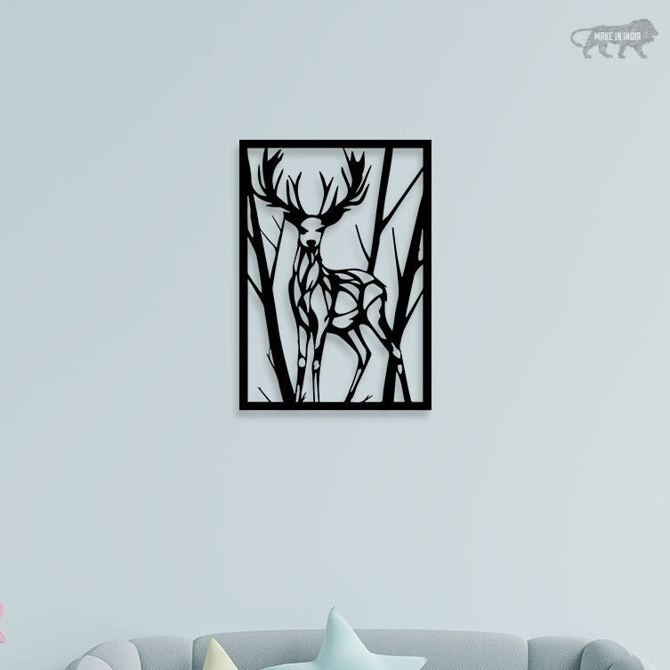 Deer In Forest Metal Wall Art 2