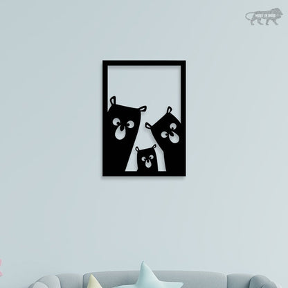 Bear Family Metal Wall Art 2