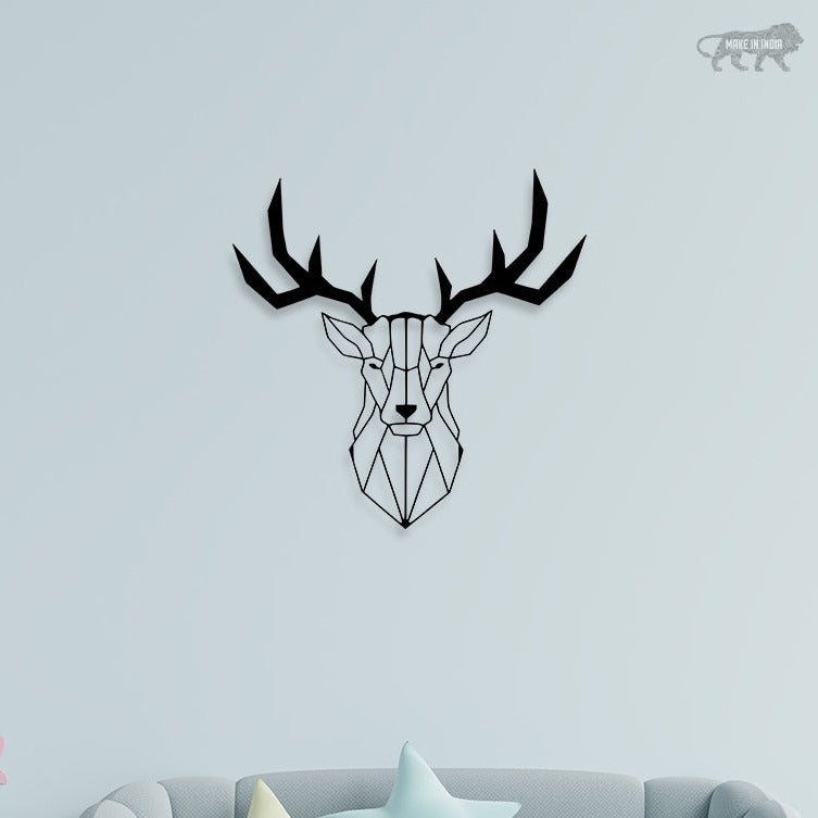 Elegant Deer Head Metal Wall Art 3