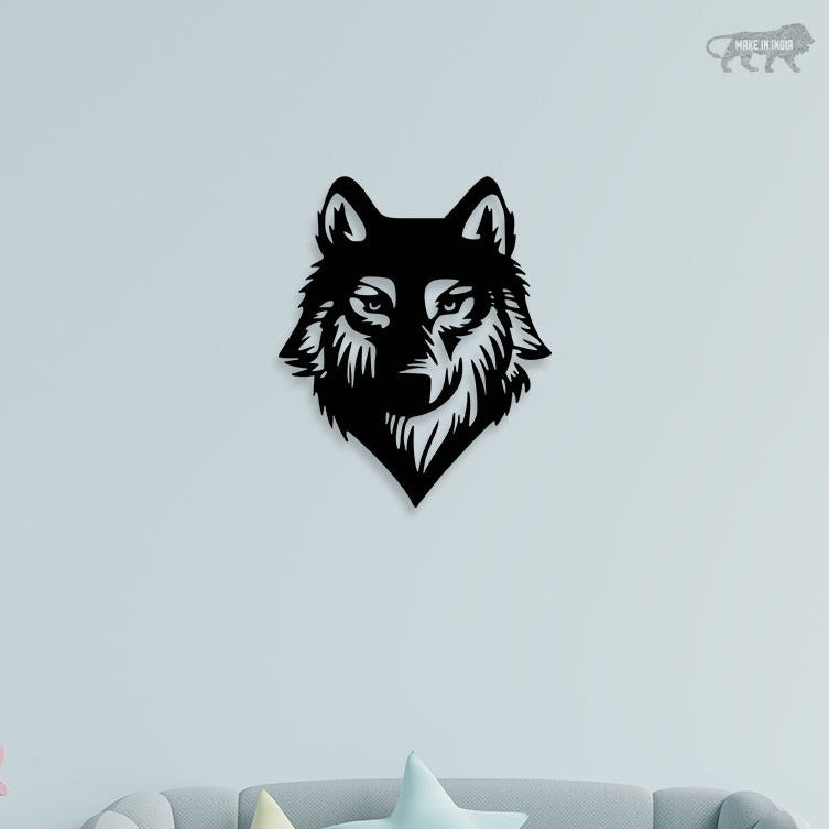 3D Wolves Face Metal Wall Art 2