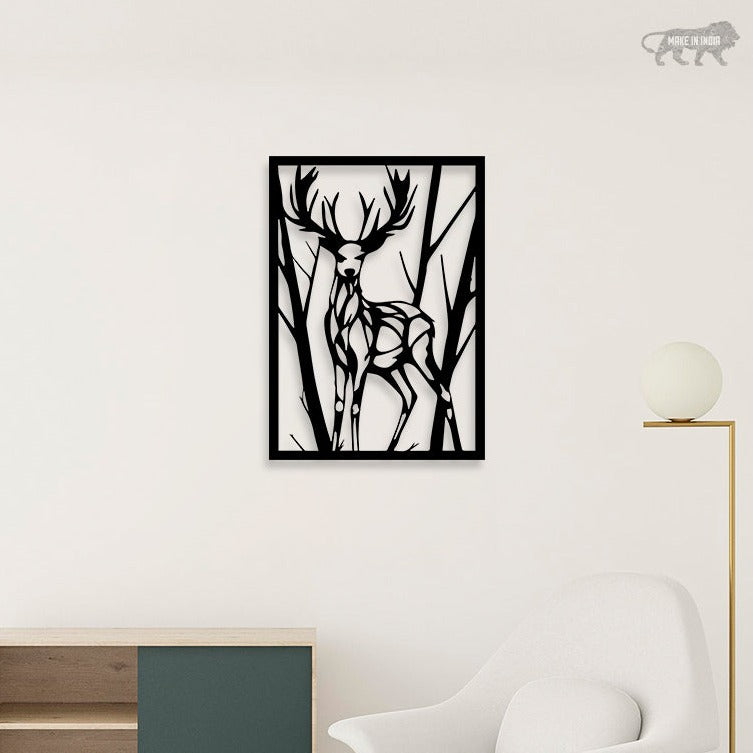 Deer In Forest Metal Wall Art 3