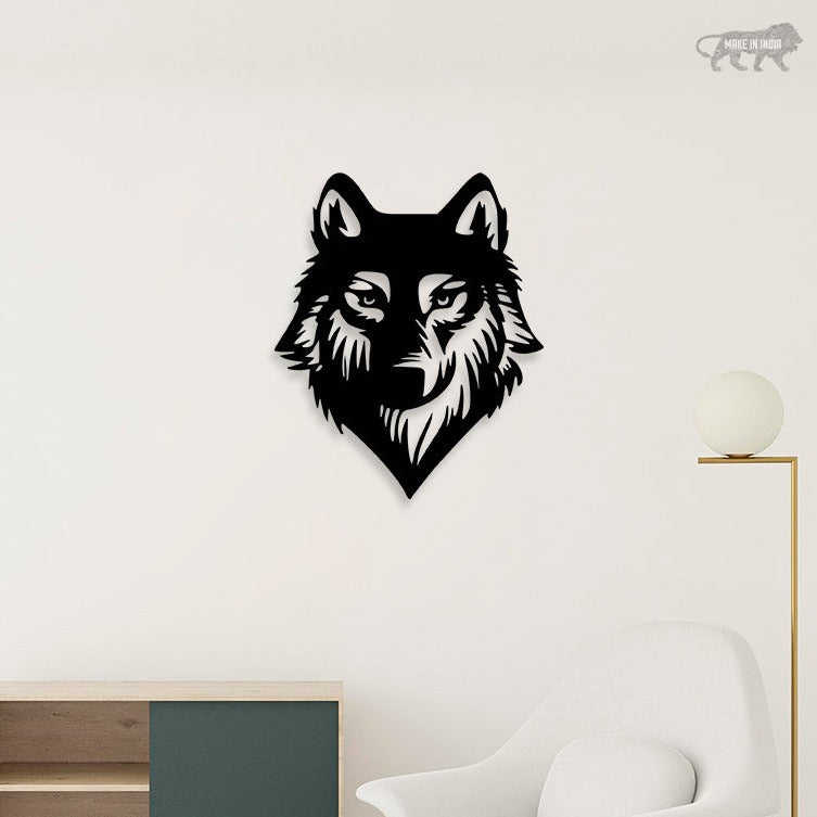 3D Wolves Face Metal Wall Art 3