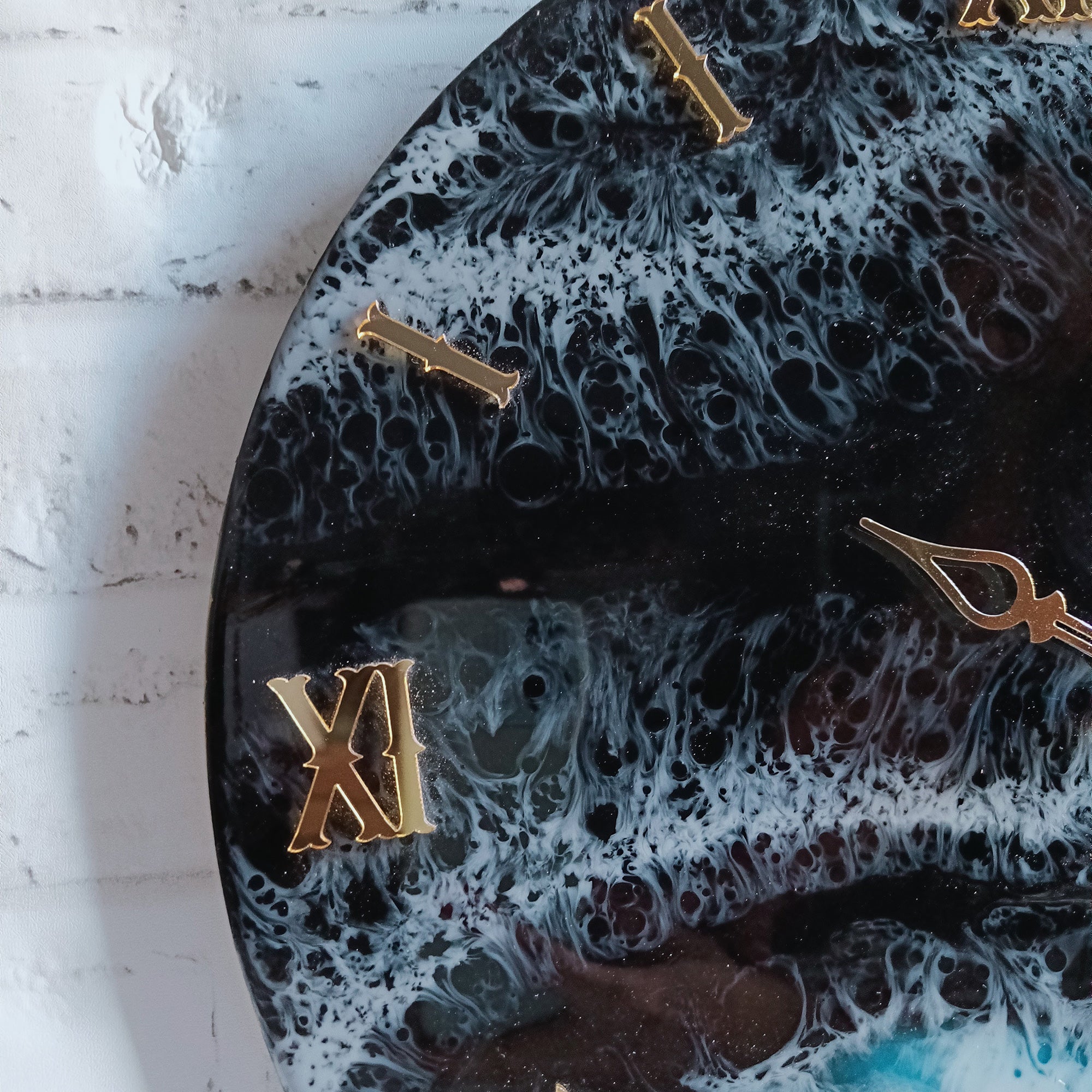 Mountain with Beach Epoxy Resin Wall Clock