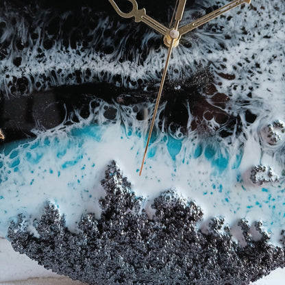 Mountain with Beach Epoxy Resin Wall Clock