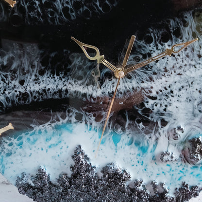 Mountain with Beach Epoxy Resin Wall Clock